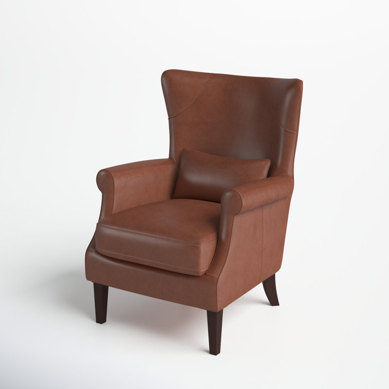 Emerald Genuine Leather Wingback Chair & Reviews Birch Lane